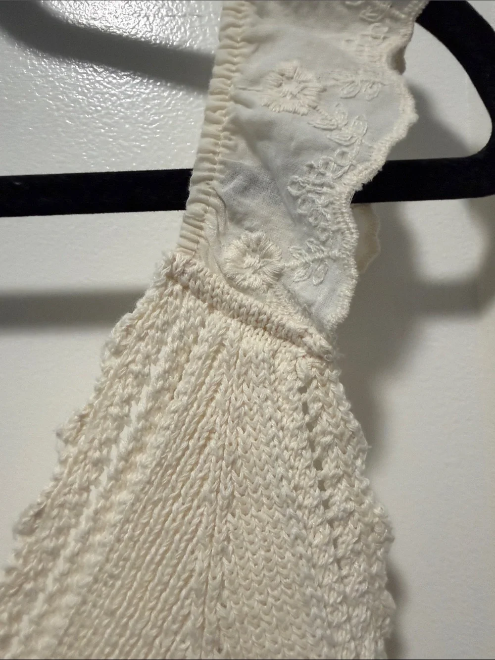 Zara Cream Crochet & Knit Tie-Front Tank - Picture 9 of 13